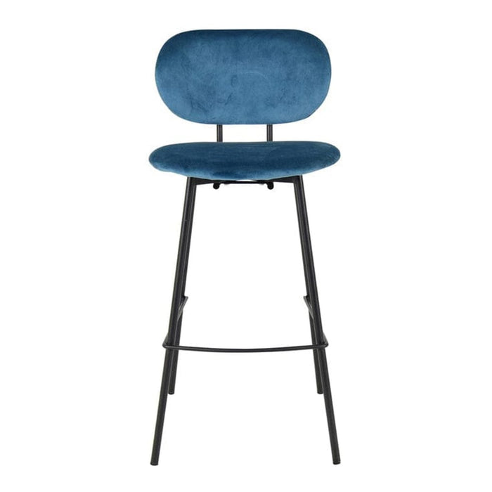 elevenpast kitchen stool Blue Sybil Velvet Bar Stool - Black Metal Frame 1390209 633710857505