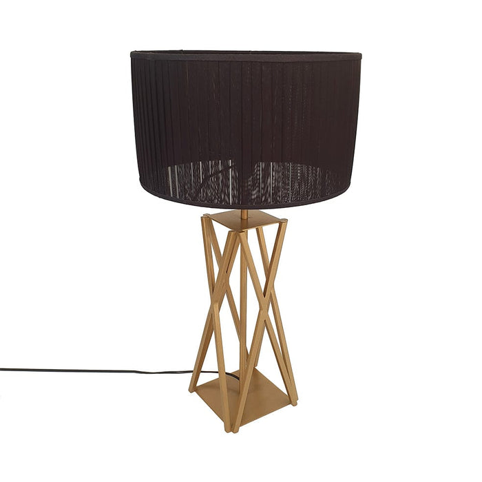elevenpast table lamp Kai Leila Metal and Fabric Table Lamp Black | Gold