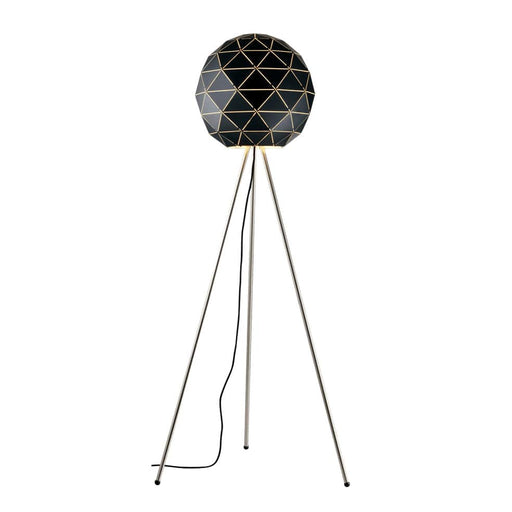 elevenpast Lamps Black Laser Cut Metal Ball Floor Lamp Black | White G-KLT-820F/BL