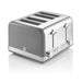elevenpast Kitchen Appliances Grey 4 Slice Retro Toaster | Red, Black or Grey SRT4G