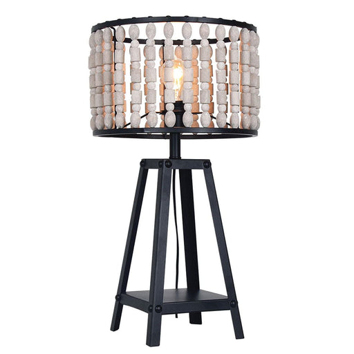 elevenpast Lamps Gyros Metal and Wood Bead Table or Floor Lamp TL650 BEAD 6007226080889