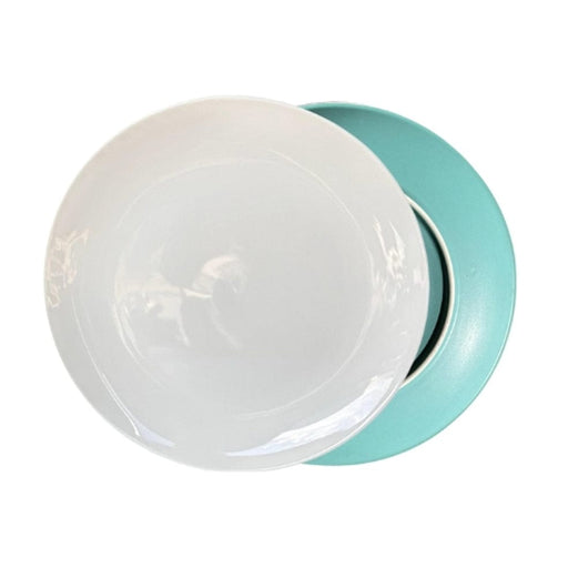 elevenpast KITCH Teal Ceramic Split Colour Dinner Plate Grey| Green | Teal | Red TM24ST0103970B