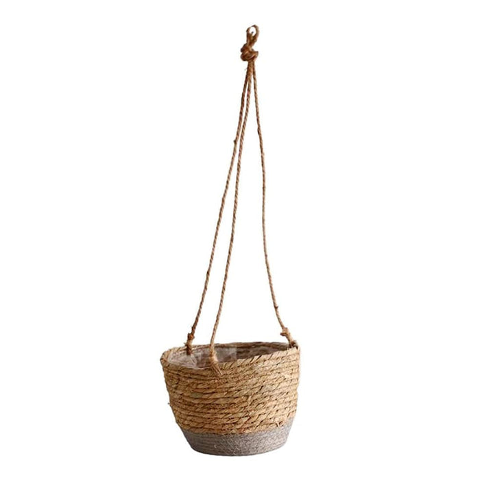 elevenpast Hanging Plant Basket Natural and Grey YT202223