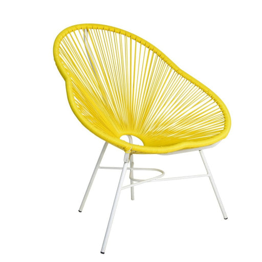 elevenpast Yellow Wicker Chair - Steel 1316636