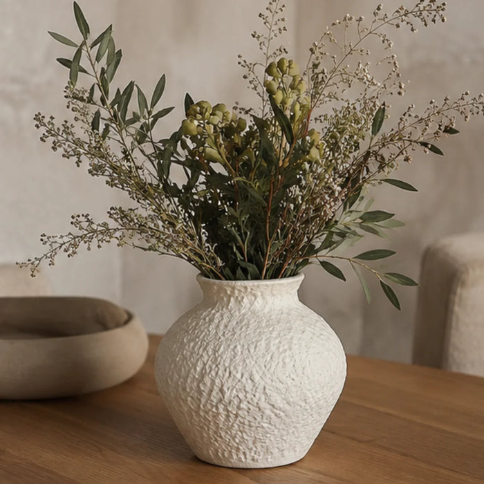 elevenpast ceramic vase Ceramic Vase - Rough Texture White 0203C