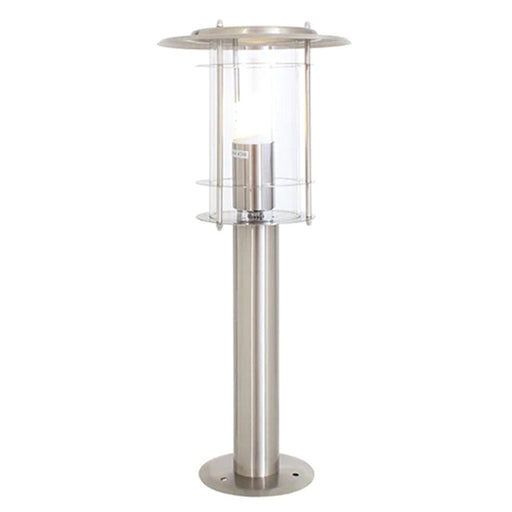 elevenpast Outdoor Hooded Chrome Pedestal Light 042ss