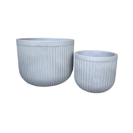 elevenpast Pots & Planters Flute Round Japi Planter Grey