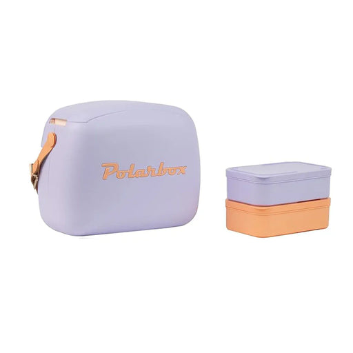 elevenpast Beverage Cooler Polarbox Retro Cooler Box 6L Lilac Orange | Includes 2 Lunch Boxes 10013 8436582993492