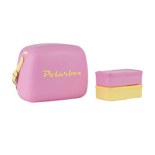 elevenpast Beverage Cooler Polarbox Retro Cooler Box 6L Bubblegum Pink | Includes 2 Lunch Boxes 10013 8436582993492