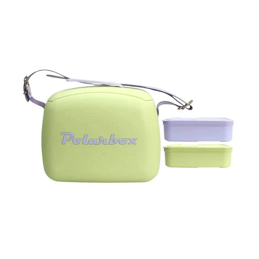 elevenpast Beverage Cooler Polarbox Retro Cooler Box 6L Lime and Lilac - Includes 2 Lunch Boxes 10028 8436582993959