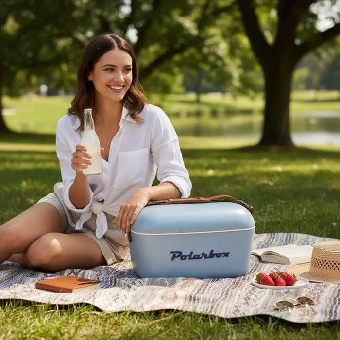 elevenpast Beverage Cooler Polarbox Retro Cooler Box 12L Denim Blue 10038