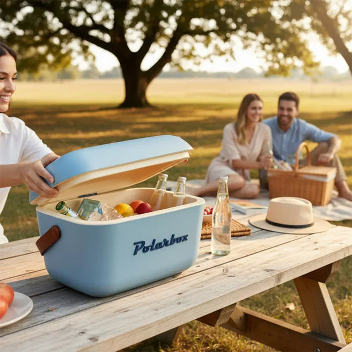 elevenpast Beverage Cooler Polarbox Retro Cooler Box 12L Denim Blue 10038