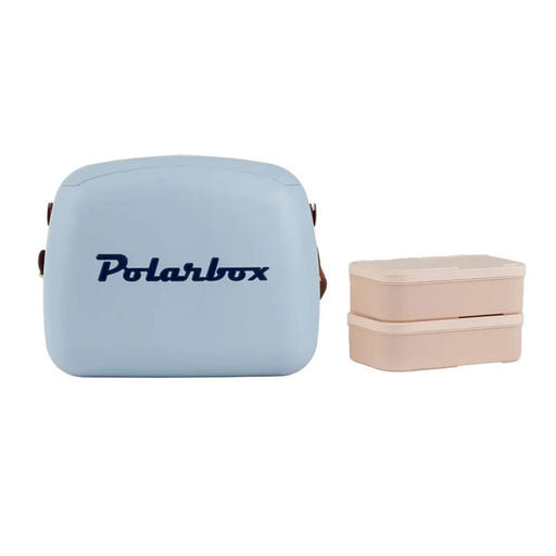 elevenpast Polarbox Retro Cooler Box 6L Denim Blue | Includes 2 Lunch Boxes 10039