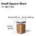 OXO POP 2.0 Small Square - Short, 1L 