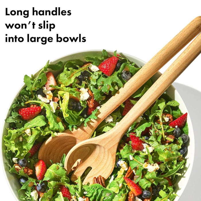 elevenpast salad utensils OXO Beachwoood Salad Servers 2 Piece Set 11397600 840097708669