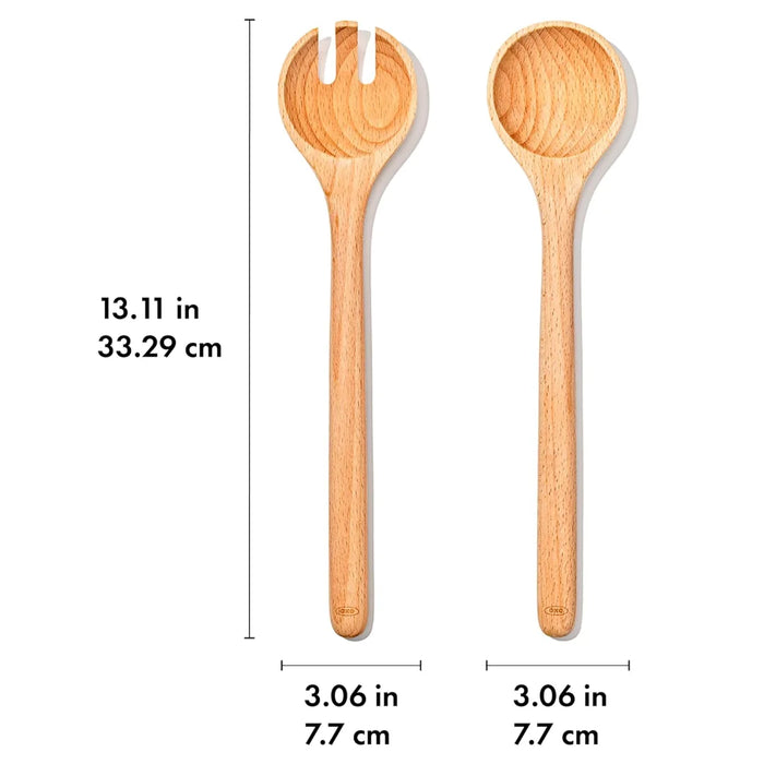 elevenpast salad utensils OXO Beachwoood Salad Servers 2 Piece Set 11397600 840097708669