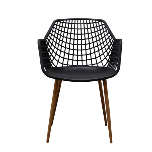 elevenpast Chairs Black High Diamond Back Polypropylene and Metal Chair | Black or Grey 11692BLACK