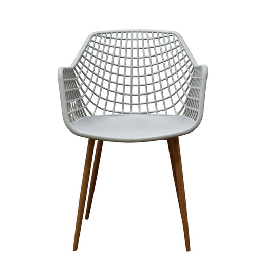 elevenpast Chairs Grey High Diamond Back Polypropylene and Metal Chair | Black or Grey 11692GREY