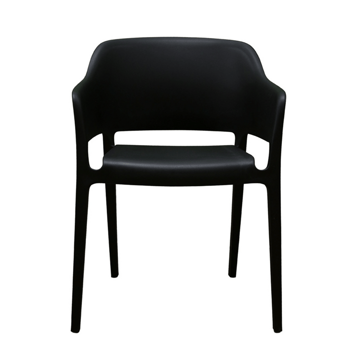 elevenpast Chairs Black Solid Stackable Polypropylene Chair | Black, Cream, Grey or Red 11798BLACK