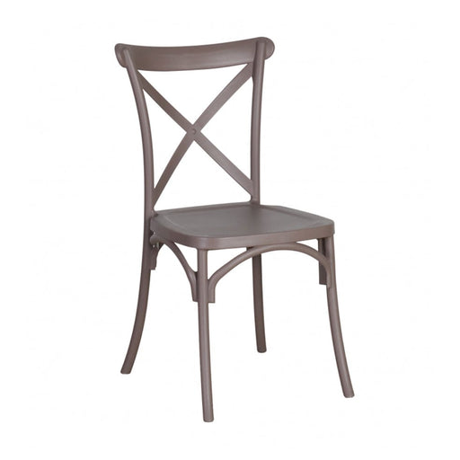 elevenpast Kitchen & Dining Room Chairs Brown Alan Polypropylene Cross Back Dining Chair Black | White | Brown 1200259 6009552940967