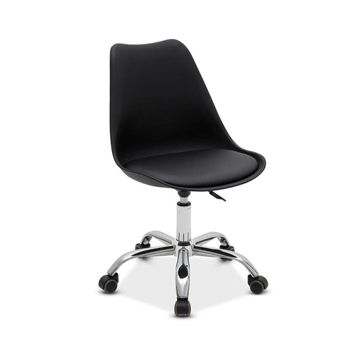 elevenpast Black Eames Chrome Office Chair 1329513