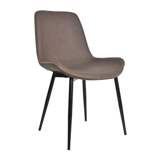 elevenpast Matt Dark Brown Timeless Vintage Chair - PU & Steel 1355871
