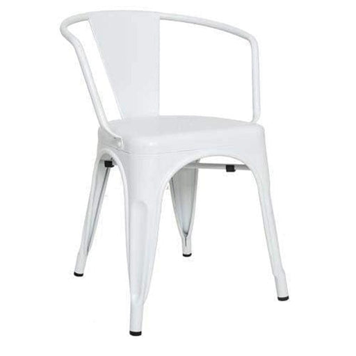 elevenpast chair White Metal Tolix Arm Chair 1358353