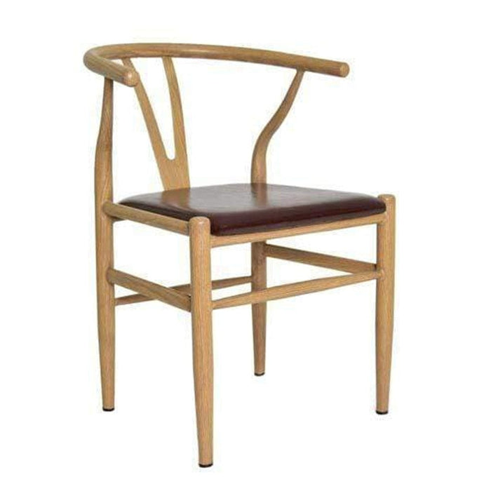elevenpast Light Brown Wishbone Wegner Steel Chair 1358650