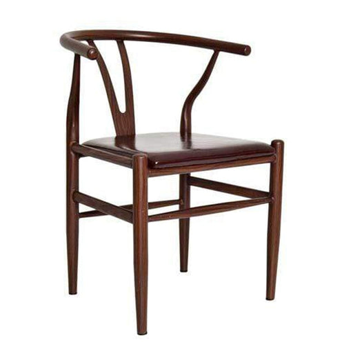 elevenpast Dark Brown Wishbone Wegner Steel Chair 1358698