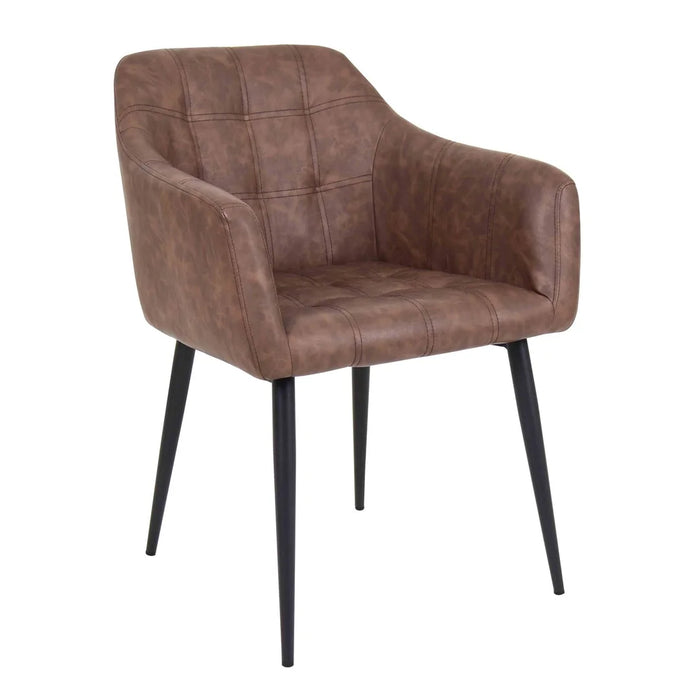 elevenpast Dark Brown Blockster Arm Chair 1382006