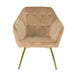 elevenpast Ivory Sonja Occasional Chair Velvet - Gold Metal Frame 1389562 633710857437