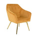 elevenpast Mustard Sonja Occasional Chair Velvet - Gold Metal Frame 1389586 633710857482