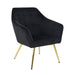 elevenpast Black Sonja Occasional Chair Velvet - Gold Metal Frame 1389661 633710857444