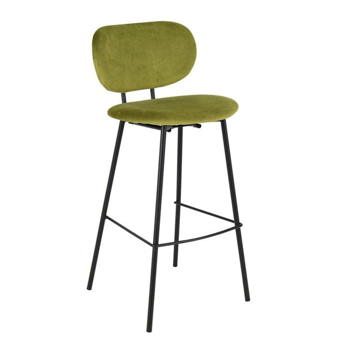 elevenpast kitchen stool Olive Sybil Velvet Bar Stool - Black Metal Frame 1390155 633710857543