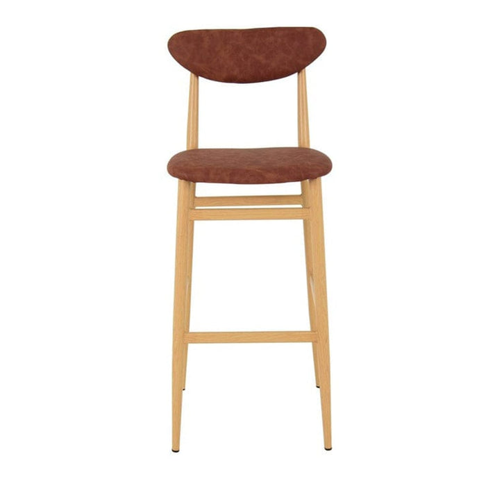 elevenpast kitchen stool Brown Yoda Bar Stool - Wood with PU Seat 1390728 633710857604
