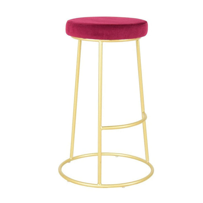 elevenpast kitchen stool Red Button Bar Stool - Velvet with Gold Frame 1390865 633710857703