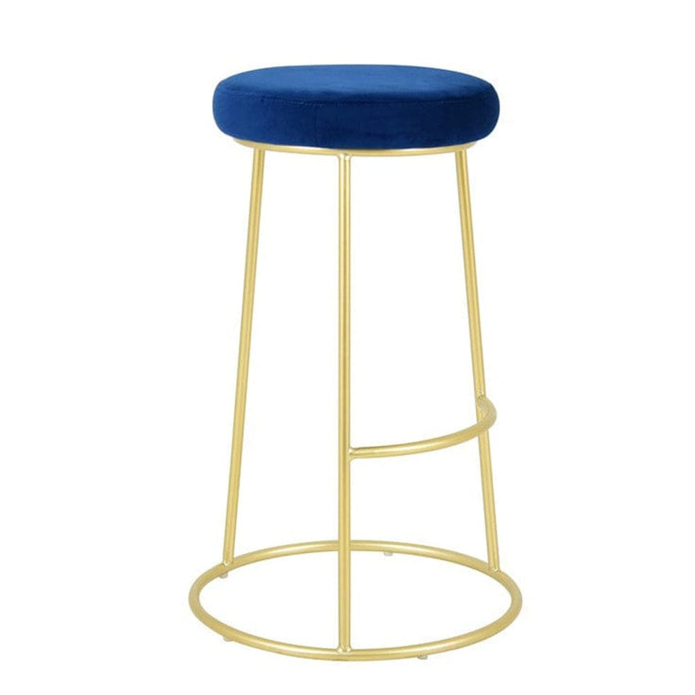 Button Bar Stool - Velvet with Gold Frame– elevenpast