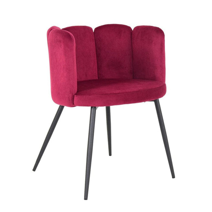 elevenpast kitchen stool Dark Red Boudoir Chair - Velvet with Steel Legs 1391169 633710857895