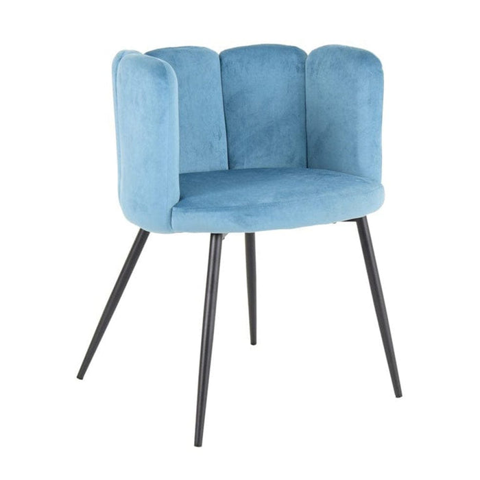 elevenpast kitchen stool Blue Boudoir Chair - Velvet with Steel Legs 1391206 633710857925