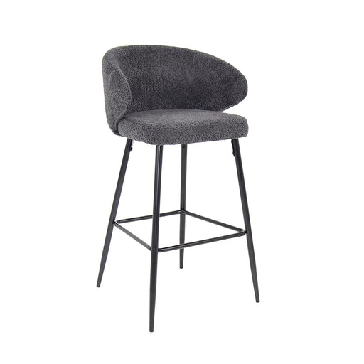 elevenpast Bar Stool Dark Grey Tessa Metal and Fabric Barstool Black | Grey 1397666