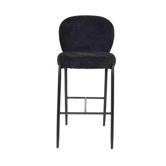 elevenpast Bar Stool Victoria Metal and Fabric Barstool Black | Grey