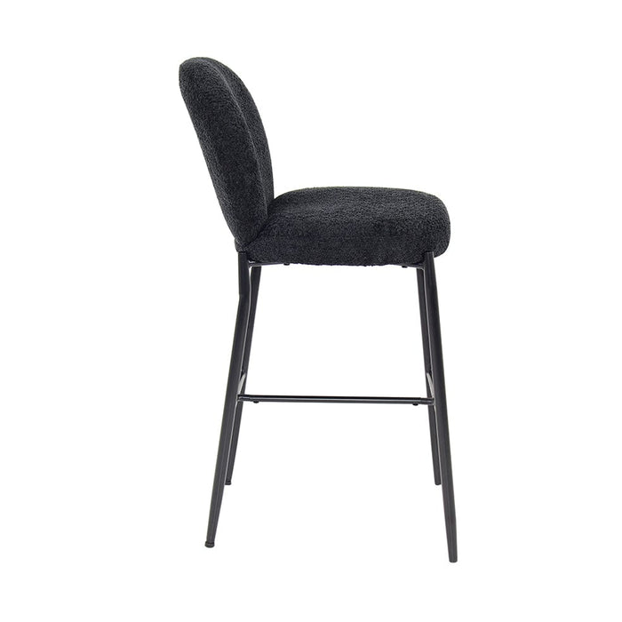 elevenpast Bar Stool Victoria Metal and Fabric Barstool Black | Grey