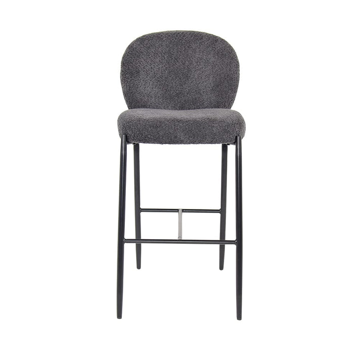 elevenpast Bar Stool Victoria Metal and Fabric Barstool Black | Grey