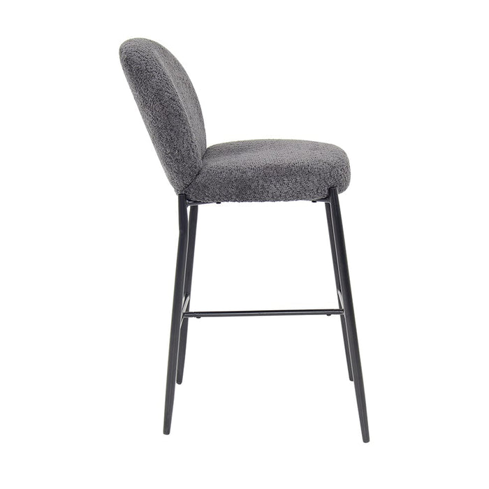 elevenpast Bar Stool Victoria Metal and Fabric Barstool Black | Grey