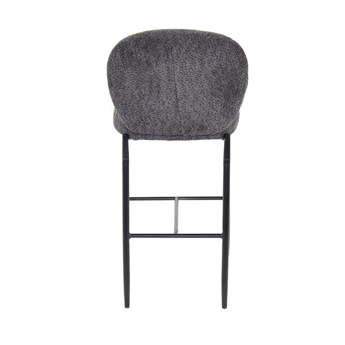 elevenpast Bar Stool Victoria Metal and Fabric Barstool Black | Grey
