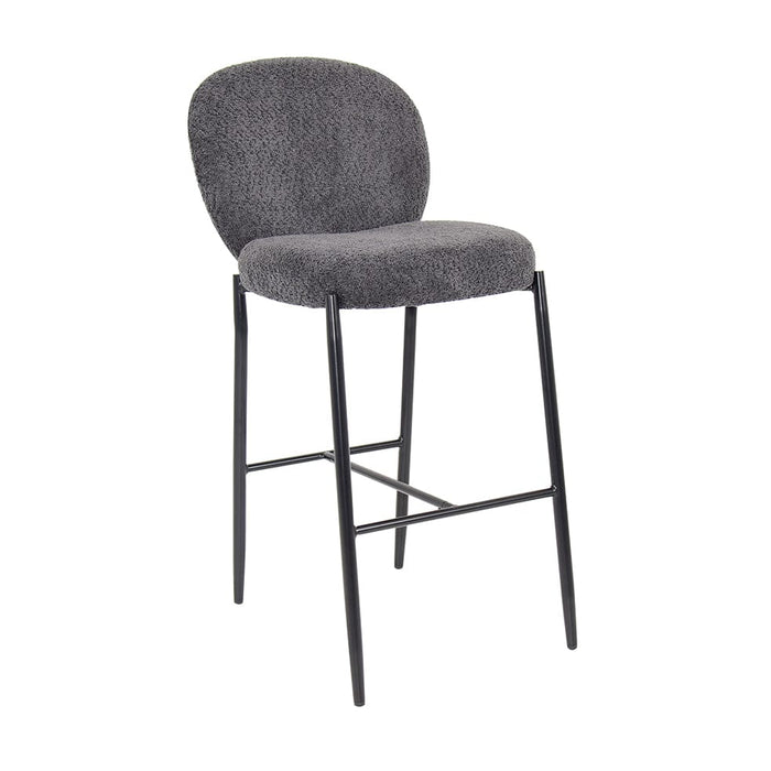 elevenpast Bar Stool Dark Grey Victoria Metal and Fabric Barstool Black | Grey 1397703
