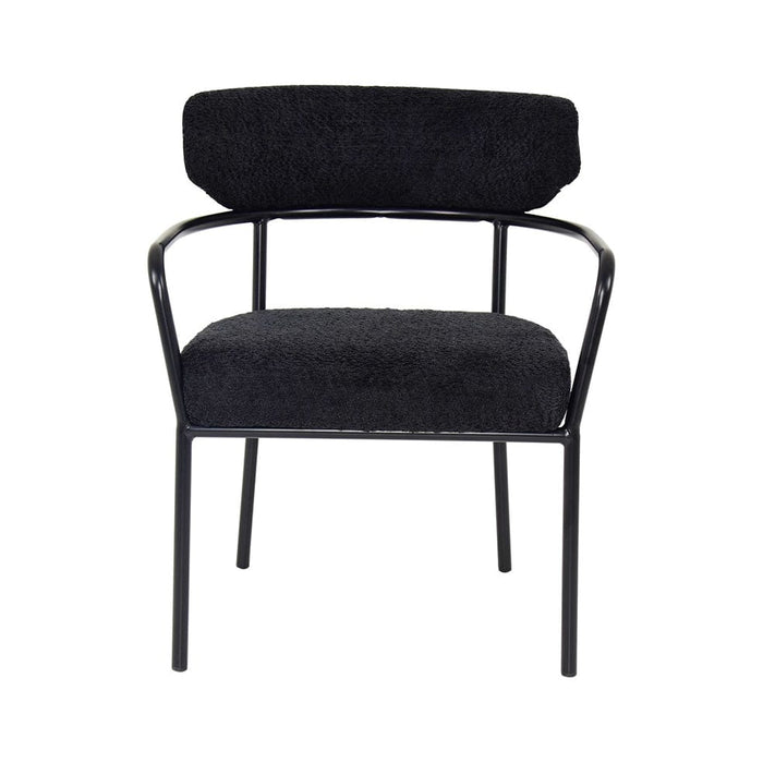 elevenpast Kitchen & Dining Room Chairs Oliver Metal and Fabric Dining Chair Black | Grey