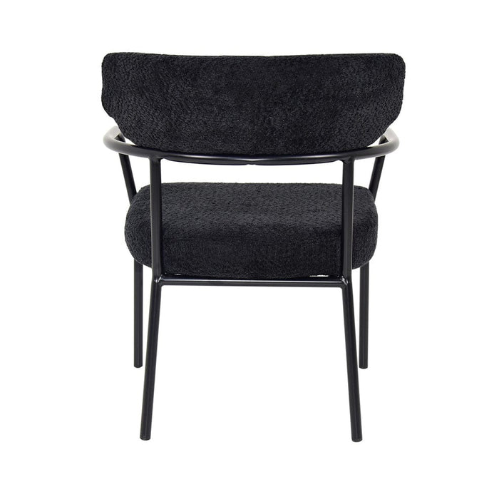 elevenpast Kitchen & Dining Room Chairs Oliver Metal and Fabric Dining Chair Black | Grey