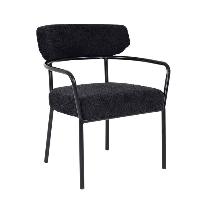 elevenpast Kitchen & Dining Room Chairs Black Oliver Metal and Fabric Dining Chair Black | Grey 1397727