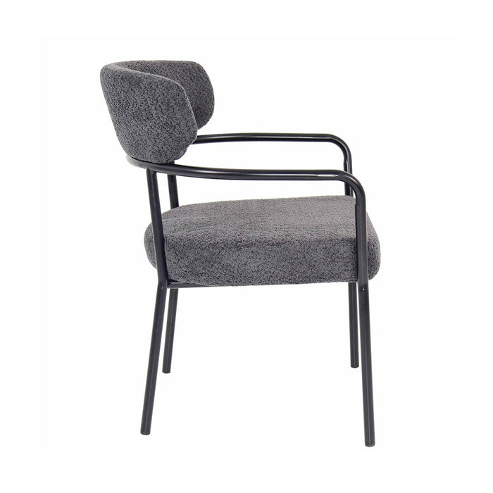 elevenpast Kitchen & Dining Room Chairs Oliver Metal and Fabric Dining Chair Black | Grey